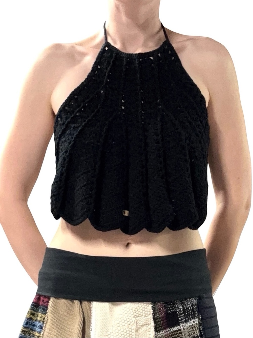 NWT✨ | Beehive Designs | Handmade Crochet Knit Scalloped Open Back Halter Top